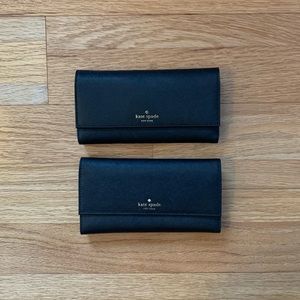 Kate Spade New York Black Saffiano Leather Phone Wallets. Set of Two.